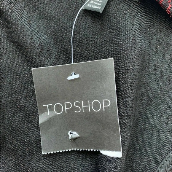 Topshop Deep Plunge Mini Bodycon Dress Size 8 Metallic Thread - Picture 5 of 7